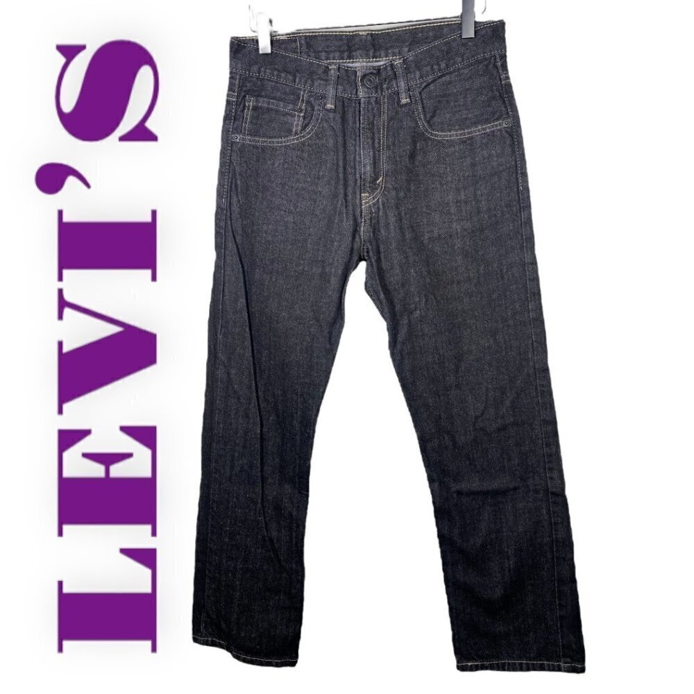 LEVI’S 505 Straight Leg‎ High Waist Black Wash Jeans, 28x28